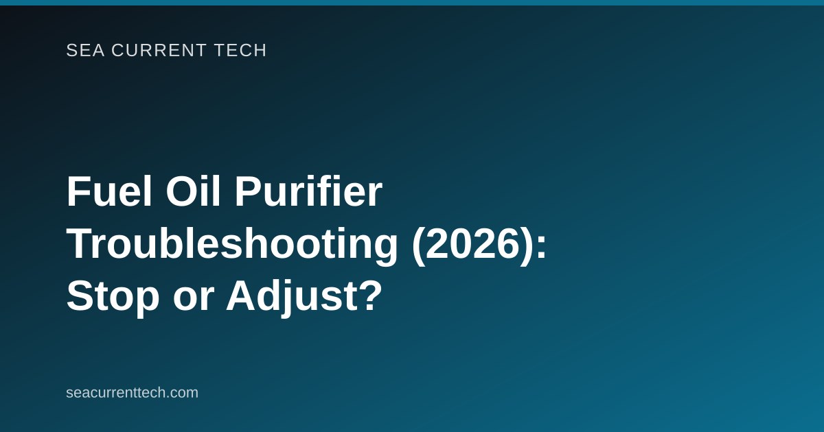 Fuel Oil Purifier Troubleshooting (2026): Stop or Adjust?