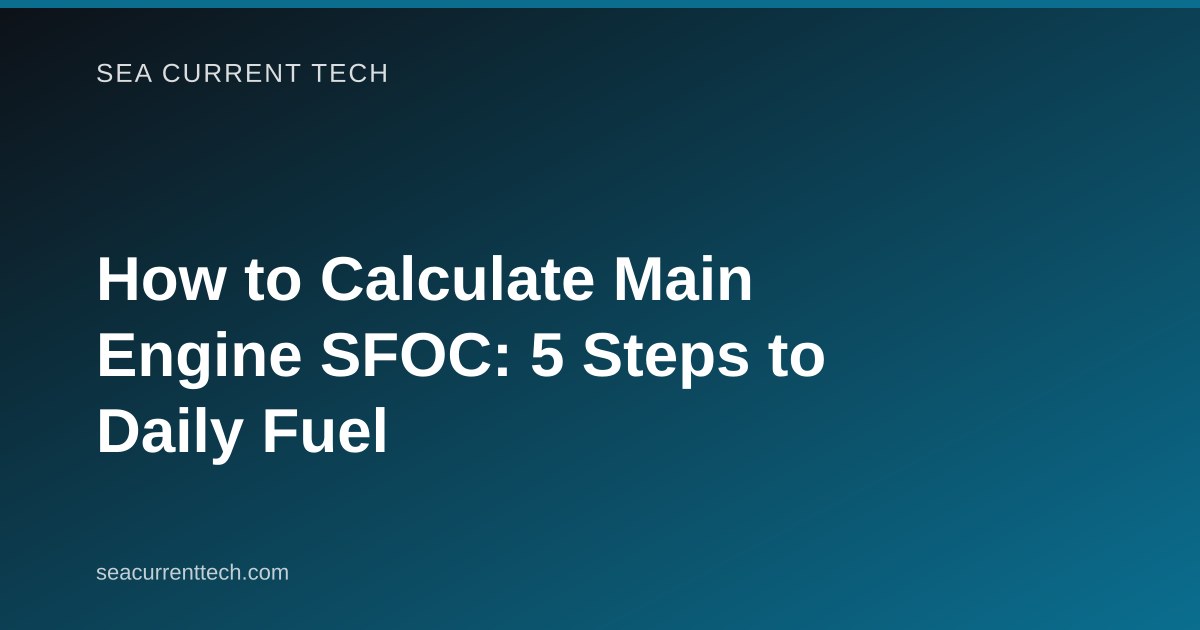 How to Calculate Main Engine SFOC: 5 Steps to Daily Fuel