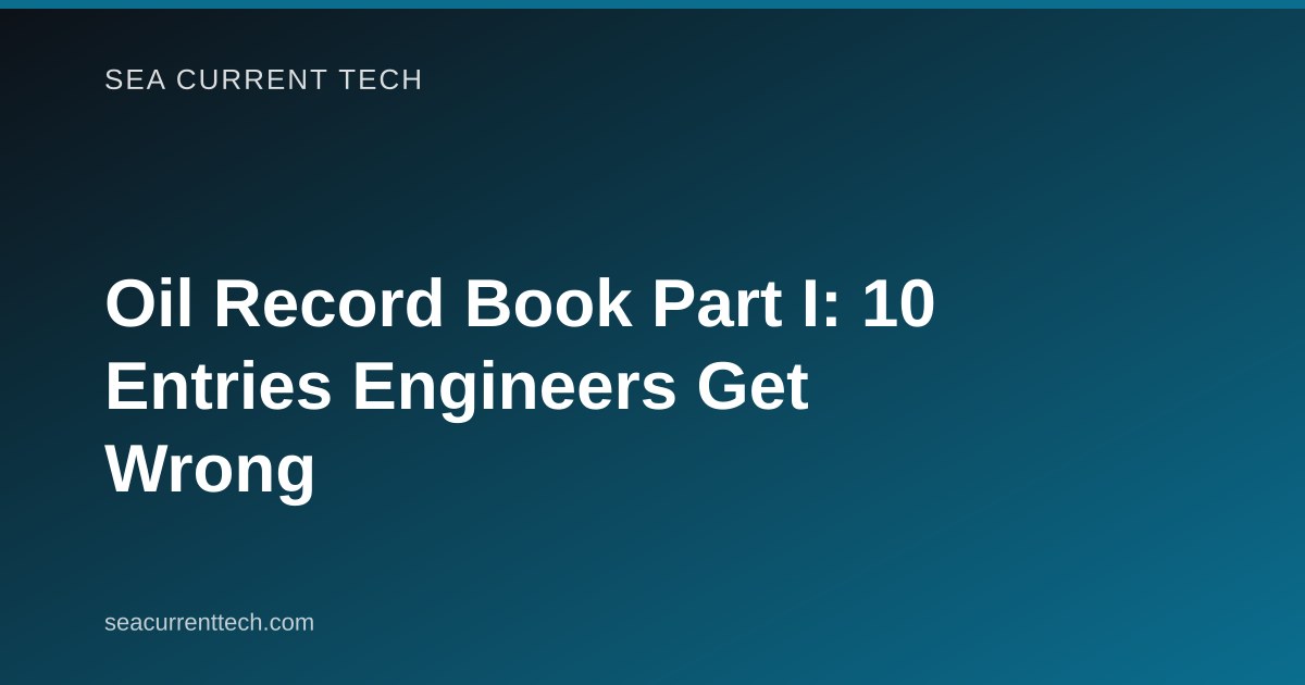 Oil Record Book Part I: 10 Entries Engineers Get Wrong