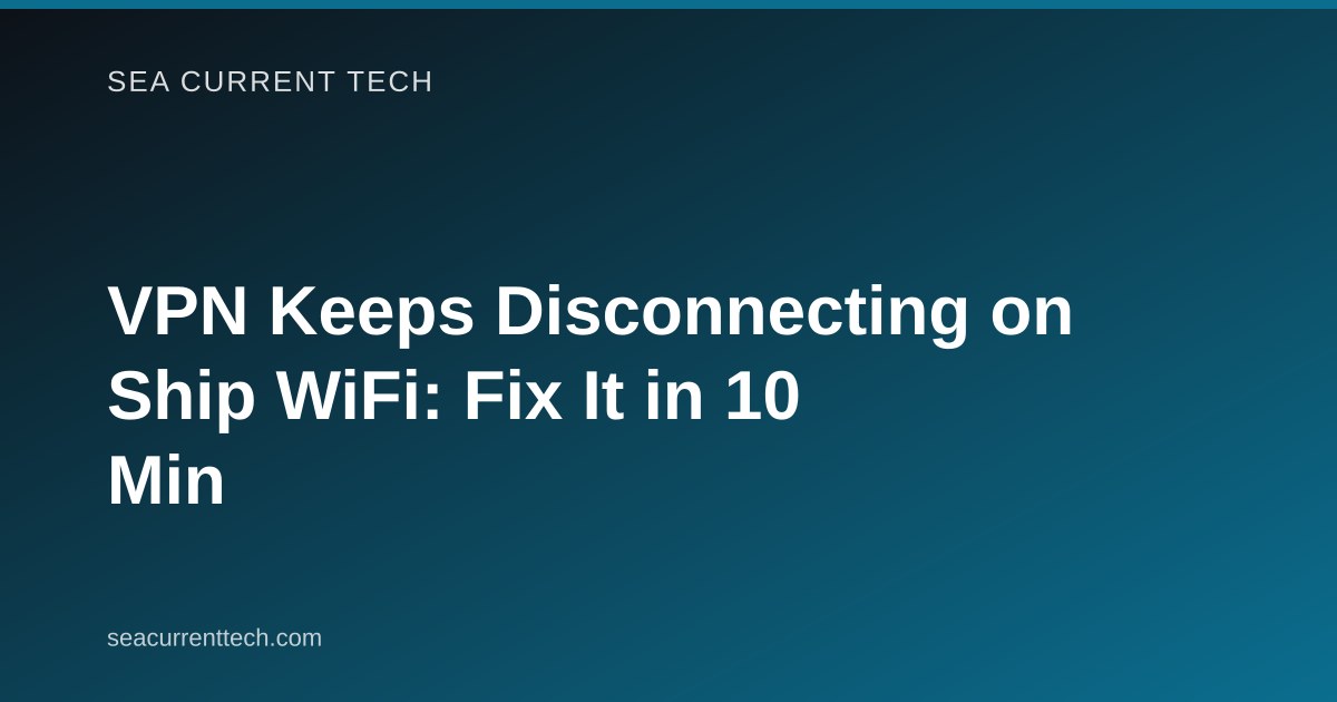 VPN Keeps Disconnecting on Ship WiFi: Fix It in 10 Min